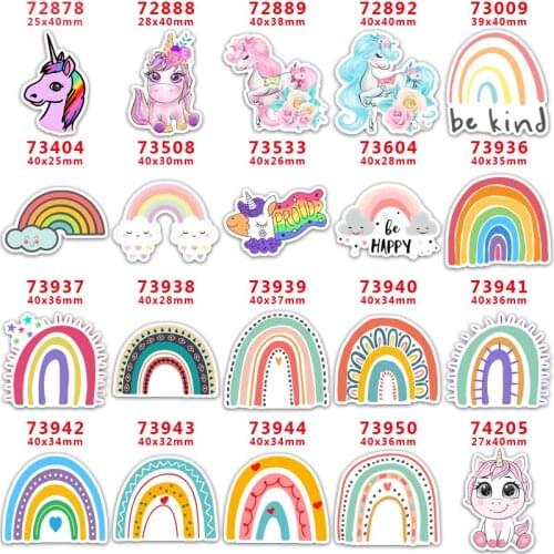 DIY Craft Supplies Sewing Accessories Cartoon Unicorn Printed Planar Resins Mold 10 Pieces. PR-72878