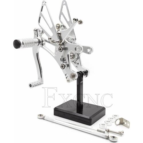 CNC Adjustable Motorcycle Foot Pegs Rest Footpegs Pedals Rearset Footrest Rear Set For Yamaha YZF R6 YZFR6 1999-2002 2000 2001