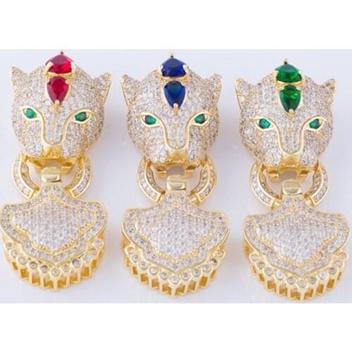 Diy Jewelry Findings Bijoux Zircon Leopard head Clasps For Bracelets Necklaces Connector Charm Copper Animal Micro Pave Jewelry