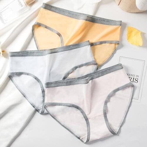 Sexy Seamless Panties for Women Summer Ice Silk Breathable Underwear Female Plus Size Cotton Pantys Lingerie Briefs Underpants