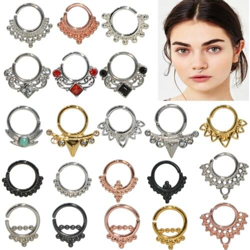 1PC Steel Color Tragus Earring Tribal Indian Daith Piercing Jewelry fits Septum,Cartilage,Rook,Nipple, Helix Earring ,handmade