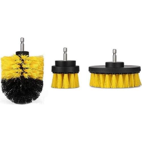 3pcs/set 2/3.5/4 inch Drill Power Scrub Clean Brush For Leather Plastic Wooden Furniture Car Interiors Cleaning Power Scrub