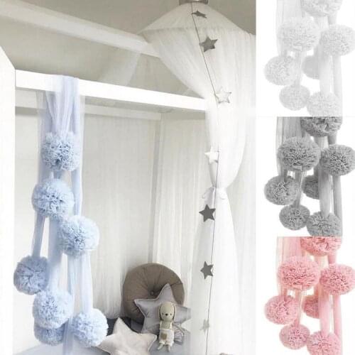 Chiffon Ball Bedding Hanging Accessories Net Nursery Decor Bed Canopy Baby Kids