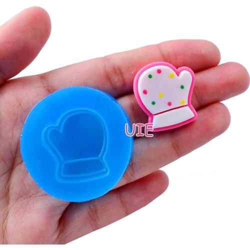 FYL055U 30.4mm x 24mm Mitten Silicone Mold Fondant Cake Decoration Candy Resin Clay Earrings Necklace Craft Soap Candle