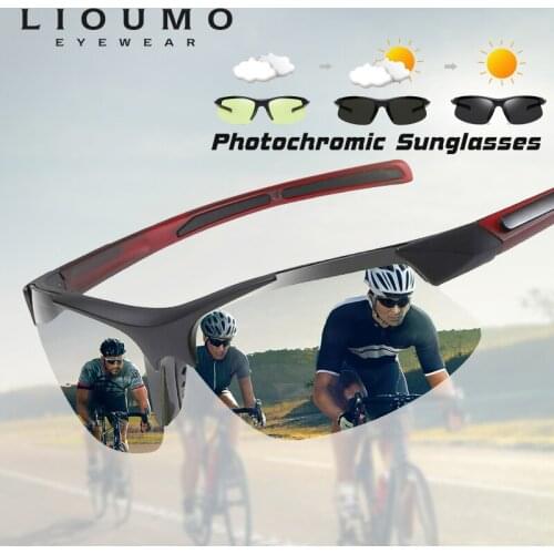 LIOUMO Sports WindProof Sunglasses For Men Photochromic Glasses Women Polarized Ultra-light Driving Goggle UV400 gafas de sol