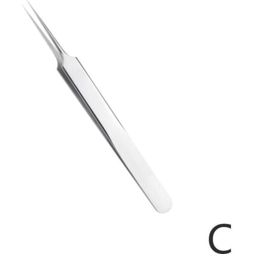 Steel Tweezers Curved Removal Hook For Micro Blackhead Needle Clip Straight Clamp Acne Deep Bent Cleaning Diagonal O0L9