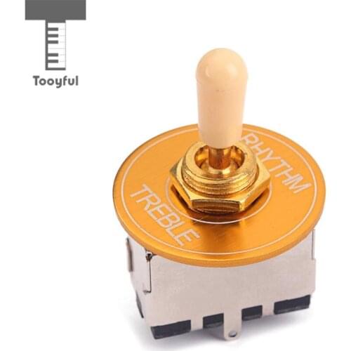 Tooyful 3 Way Toggle Switch Pickup Selector with Cream Knob & Guitar Switch Washer Ring Plate for LP SG Electric Guitar