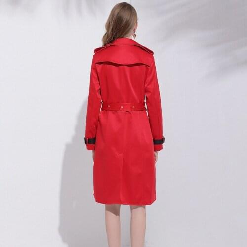 Women Trench Coat 2020 New Spring Fashion Double Breasted Long Slim Overcoat Female Long SLeeve Windbreaker manteau femme L2614