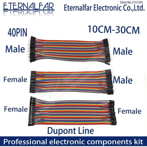10CM 20CM 30CM 40PIN Rainbow Cable Dupont Line Male Female Head Bridle Jumper Wire Connecting line Cable Breadboard PCB DIY KIT