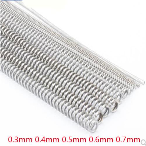 2-5pcs/lot 0.3mm 0.4mm 0.5mm 0.6mm 0.8m 304 Stainless Steel Long Spring Y-type Compression Spring Outer Dia 3-6mm Length 300mm