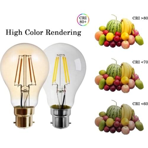 2021 Focos Retro Filamen Led Bulb A60 6w B22 2700/4000k Energy Saving Light Edison Lamp For Home Office Interior Decoration