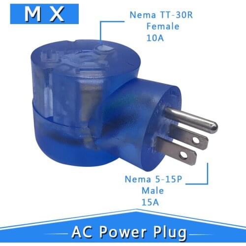 5-15P to TT-30R RV Adapter 15 AMP Regular 5-15 Plug to 30 AMP TT-30 Right Angle Receptacle