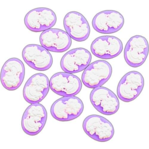 50Pcs Purple Girl Resin Decoration Crafts Beads Frame Flatback Cabochon Scrapbook DIY Embellishments Accessories