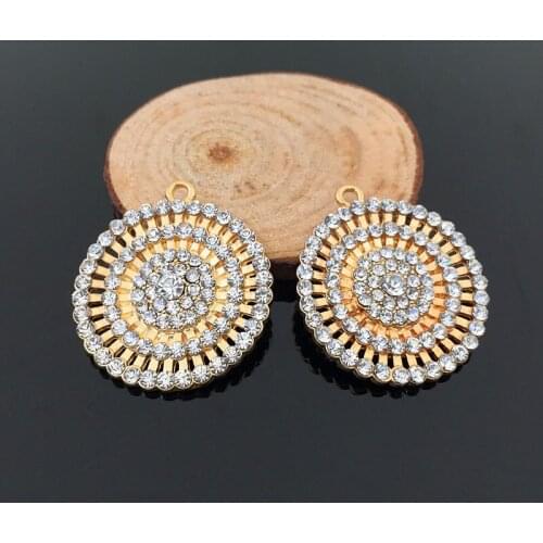 50pcs Round Crystal Rhinestone Appliques Necklace Earring Vintage Bohemia Hairpin Hair Clip Decor Flatback strass Jewelry DIY