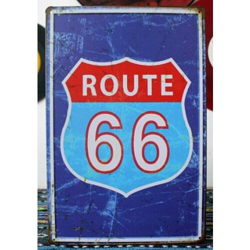 50pcs/lot Metal Sign shabby chic Wholesale Route 66 Tin Sign wall Art Home Cafe Vintage Iron/Metal Paintings E-30 Mix order 20*3