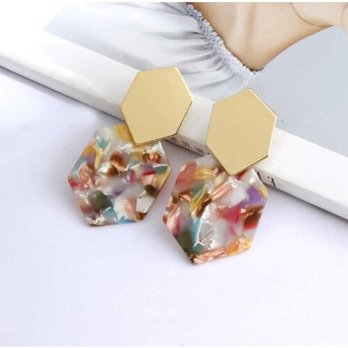 Acrylic Boho Geometry Fashion Earring Dangle Ear Stud Jewelry Women Earrings