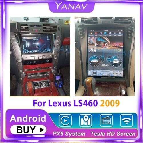 PX6 Tesla Android Car Radio Player For Lexus LS460 2009 GPS Navigation Recorder Head Unit Multimedia Built-in Carplay Wireless