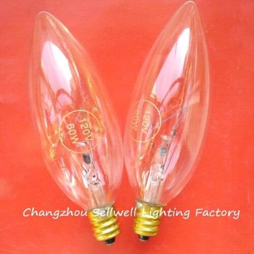 Free Shipping New!candle Light Bulb 120v 60w E12 C32x95 A630
