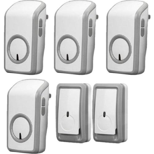 Euro/US plug bell 2 emitters+4 receiver wireless doorbell Waterproof 380 Meter door chime 48 melodies door ring digital signal