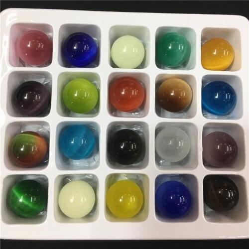 No Hole!New 2020 Synthetic Cats eye Stone Round Ball Bead 20mm Opal Loose Spacer Beads For Jewelry Making 20pcs/lot Wholesale