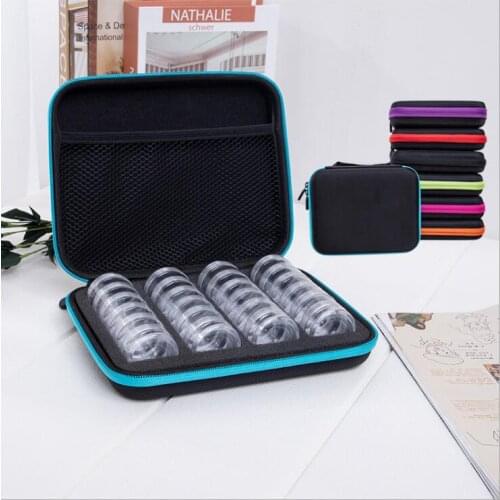 24 Bottles Diamond Painting Box Accessories Tool Container Storage Box Carry Case Holder Hand Bag Zipper Shockproof Durable