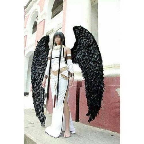 Black large adult angel wings props catwalk show props festival Angel Feather wing cosplay costume Halloween Christmas party