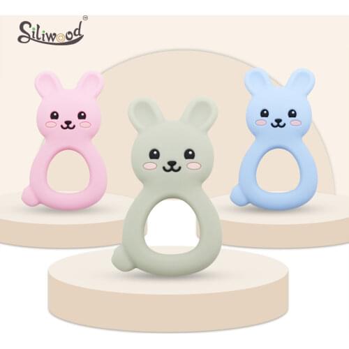 Baby Toys Silicone Teether Rodents Rabbit DIY Pacifier Pendant Teething Chain Food Grade Stroller Shower Safe Newbron Gifts