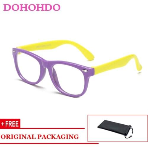 DOHOHDO Healthy Silicone Children Clear Glasses Girls Boys Flexible Eyewear Frames Kids Glasses Frames Optical Spectacle Frames