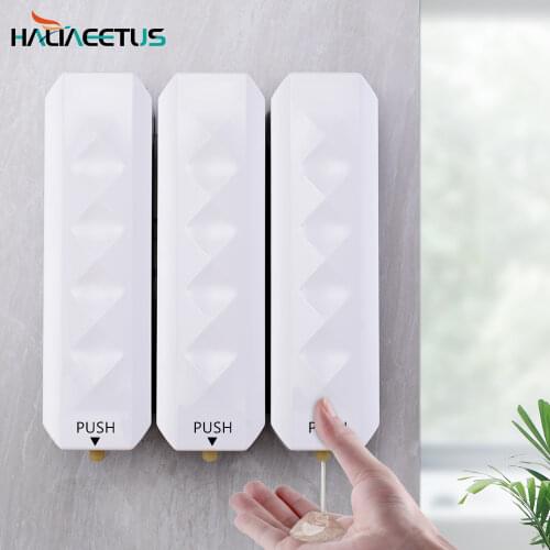 Nail Free Wall Mounted Bathroom 350ML Soap Dispenser Mounted Shampoo Liquid Soap Bottle Bathroom Accessories