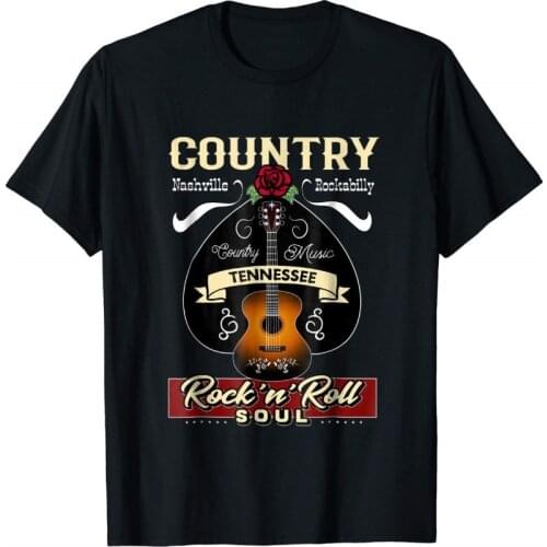 Tennessee Country Music Nashville 1950S Rockabilly Summer Fashion Teen Male Short Sleeve Pattern O-Neck Hipster Custom T-Shirt