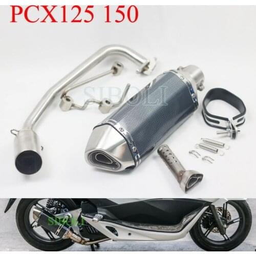 PCX125 150 Motorcycle Slip On Exhaust Muffler With Middle Link Contact Pipe Moveable DB Killer For HONDA PCX125 150 AK115