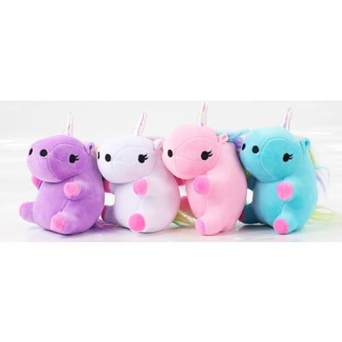 14cm 4pcs/lot Unicorn Horses Plush Toy Pendant Cute Mini Cartoon Soft Stuffed Plush Animals Doll For Kids Gift Free Shipping