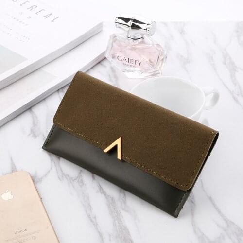 Money Cards Id Holder Bags Purses Pocket 2021 Leather Women Wallets Hasp Lady Moneybags Zipper Coin Purse Woman Envelope Wallet