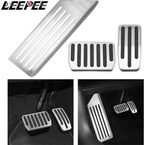 LEEPEE Accelerator Gas Fuel Brake Pedal Rest Pedal Pads Cover Aluminum alloy Foot Pedal For Tesla Model 3 Auto Interior Parts