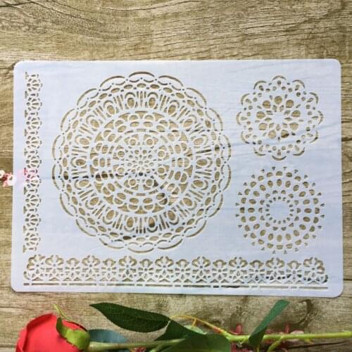 Mandala Datura flowers A4 29*21cm DIY Stencils Wall Painting Scrapbook Coloring Embossing Album Decorative Paper Card Template