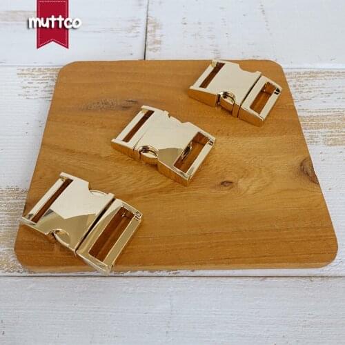 Metal Curved Side quick Release Buckles for 20mm pet collar Security lock DIY accessories top quality Zinc Alloy gold QZ-20G