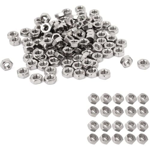 Metric M3 Hex Nuts 304 Stainless Steel Fastener DIN934 100pcs for Bolt
