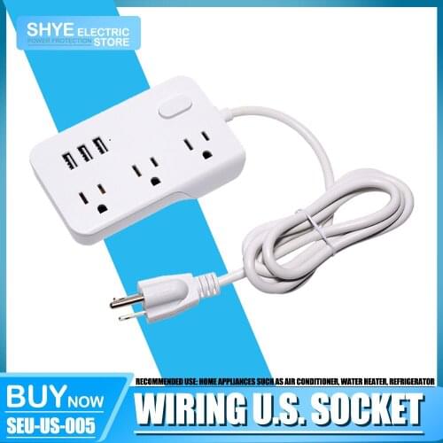 US Wall-Mounted USB Smart Power Board Multi-Function Socket Can Quickly Charge Multiple Devices At The Same Time
