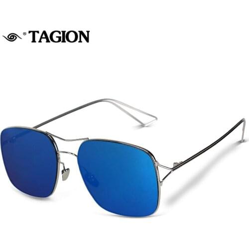 TAGION 2020 Fashion Alloy Sun Glasses For Men Womens Driving Lenses Hipster Outdoor Holographic Sunglasses Vintage Eyewear2765