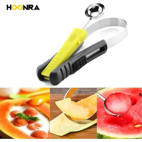 HOONRA Fruit Carving Knife Stainless Steel Melon Baller Fruit Scoop Cream Baller Fruit Slicer Kitchen Gadgets