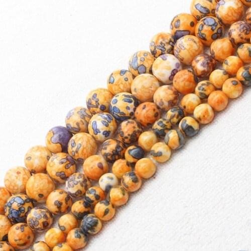 Wholesale 3-14mm Orange Snow Jaspers Round Loose Beads 15" bjr7, For Jewelry making, can mixed wholesale