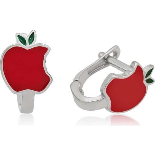 Original 925 Sterling Silver Red Apple Earrings for Kids , Quality products , Flashy Designs, kinds of Hundreds of earrings
