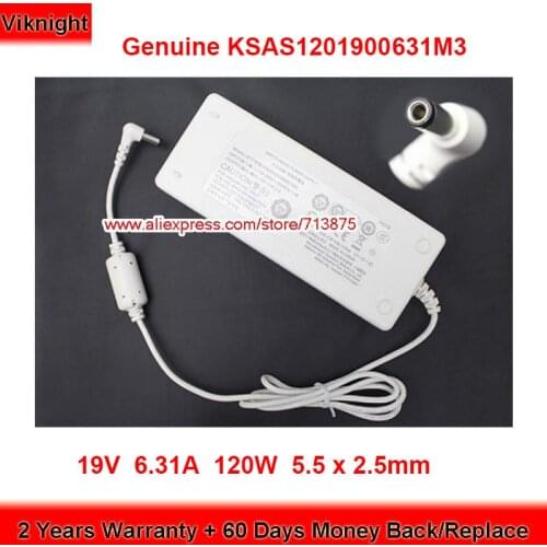 Genuine KSAS1201900631M3 19V 6.31A 120W AC Adapter for Ktec White Power Supply