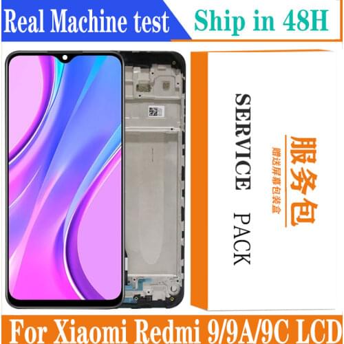 Original 6.53'' LCD with frame for Xiaomi Redmi 9 9A Display Touch Screen Digitizer Assembly Redmi 9C for Repair Parts