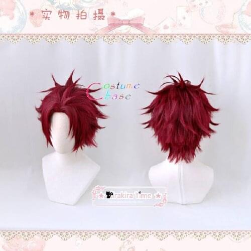 Paradox Live Short Brown Mens Synthetic Hair Heat Resistance Cosplay Wigs Halloween Party + Free Wig Cap