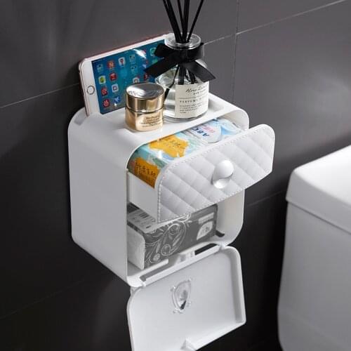 BAISPO Portable Toilet Paper Holder Wall Mounted Wc Roll Paper Dispenser For Bathroom Home Storage Box Bathroom Accessories Sets