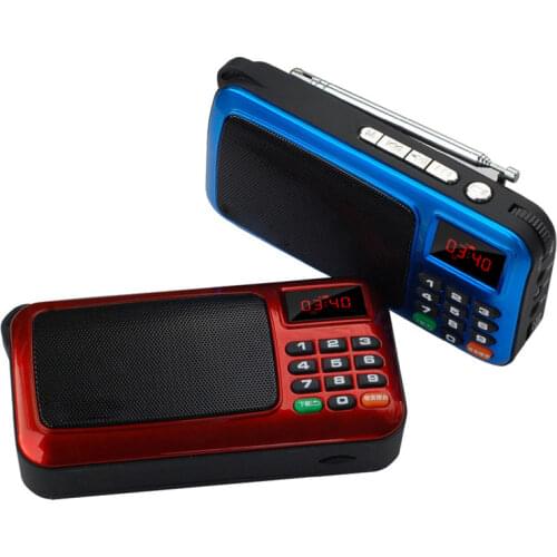 Portable Mini FM Radio Telescopic Antenna Radio Loudspeaker Digital Display MP3 Music Player Insert Card Speaker USB Music Radio