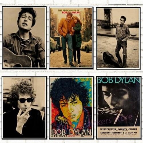 Bob Dylan poster. kraft paper posters decorative painting folk poet bar wall paintings retro poster/6012