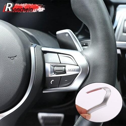 RONCHEIN ABS Chrome M Sport Steering Wheel Decor Trim Covers for BMW 2 3 4 5 Series F10 F30 F22 F32 X3 X4 F25 X5 X6 F15 Interior