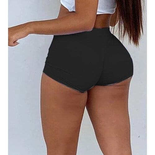 Women Fashion Summer Indoor Sports Shorts Casual Slim Fit High Waisted Shorts Pure Color Elastic Waist Shorts Lady